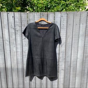 Zara Faux Leather Little Black Dress Sz LG